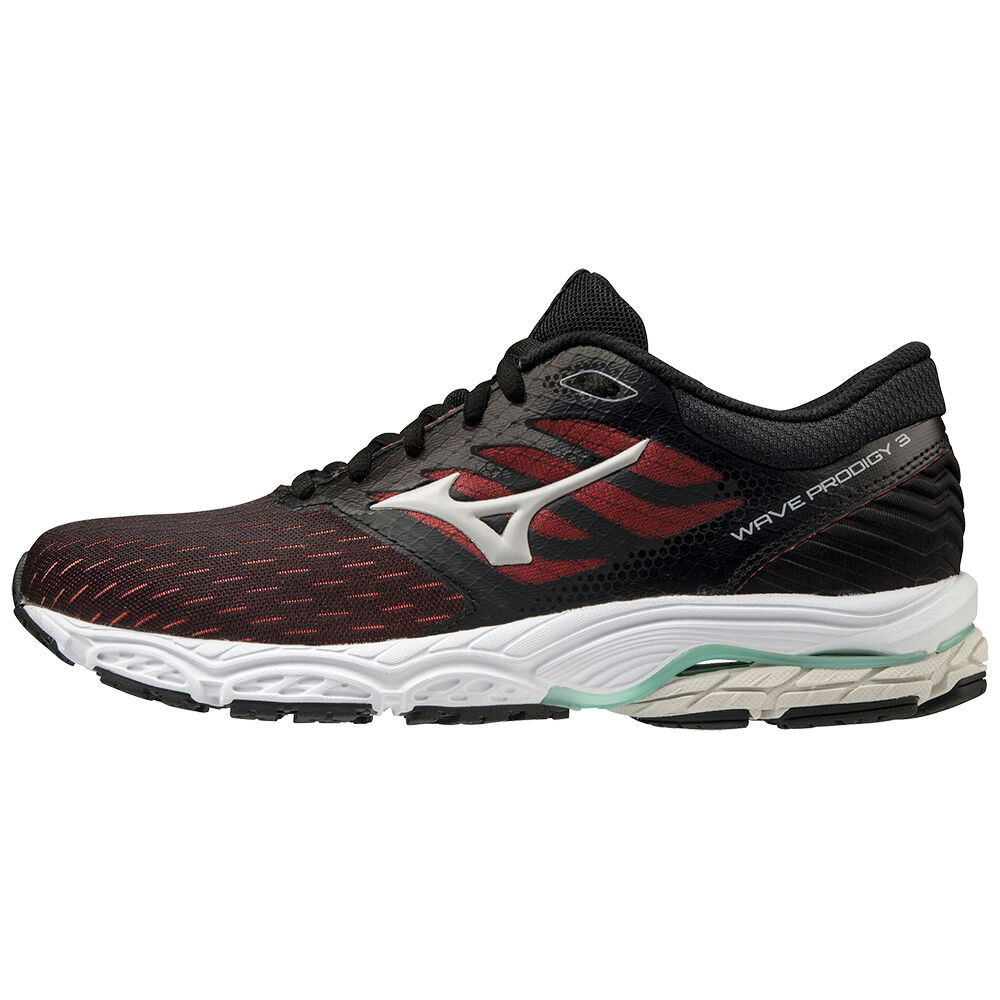 Womens Mizuno Wave Prodigy 3 Running Shoes Black/Coral Philippines (WZJMNE931)